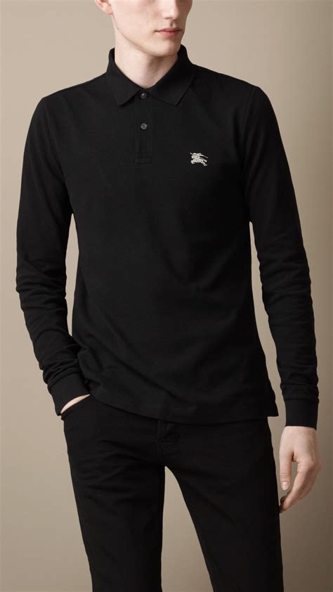 burberry long sleeve polo ebay|Burberry black long sleeve shirt.